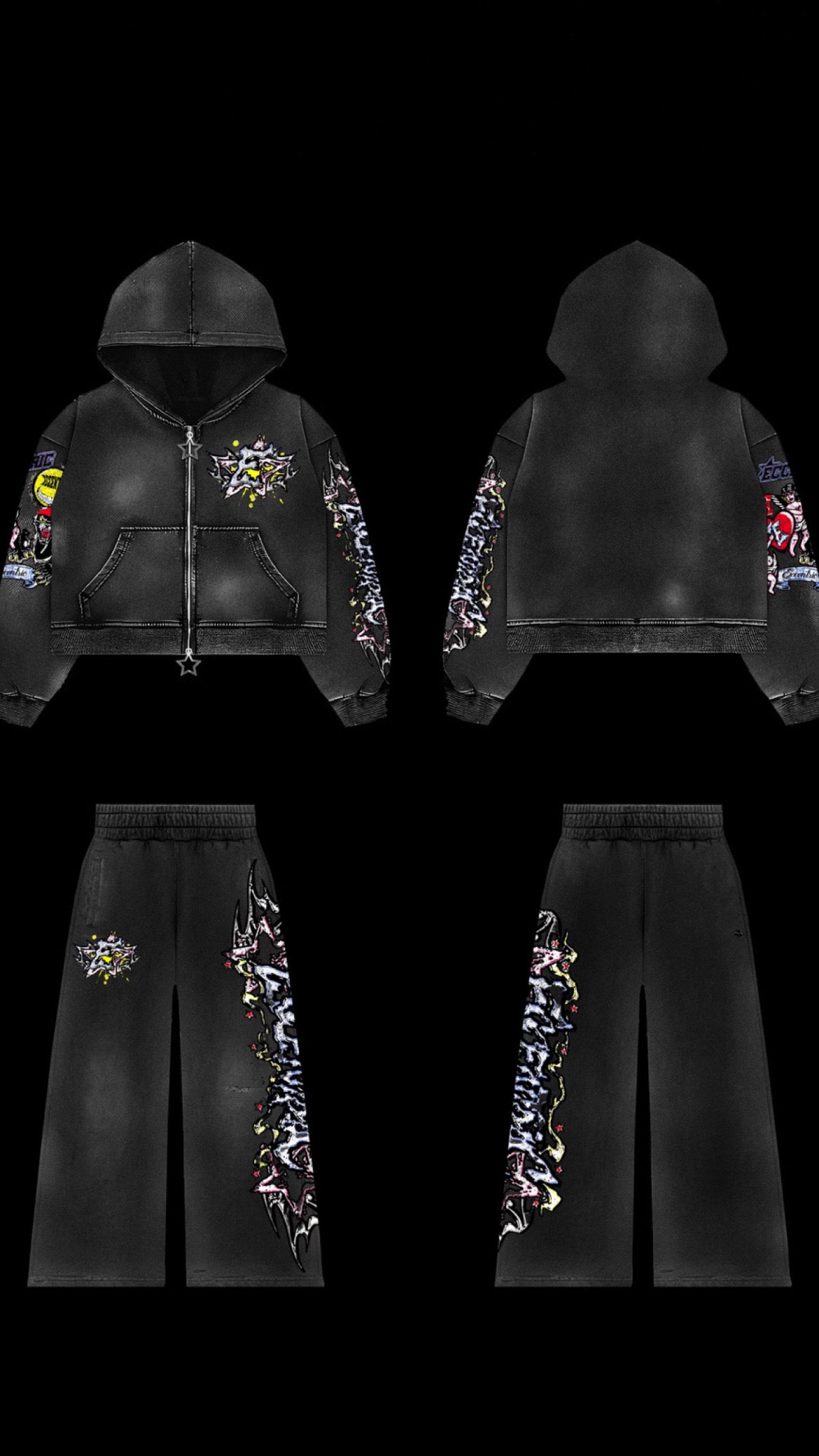 Eccentric Zip up Sweatsuit
